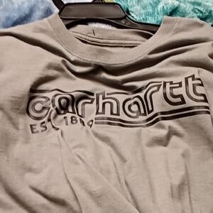 Carhartt Stone Gray Logo Tee